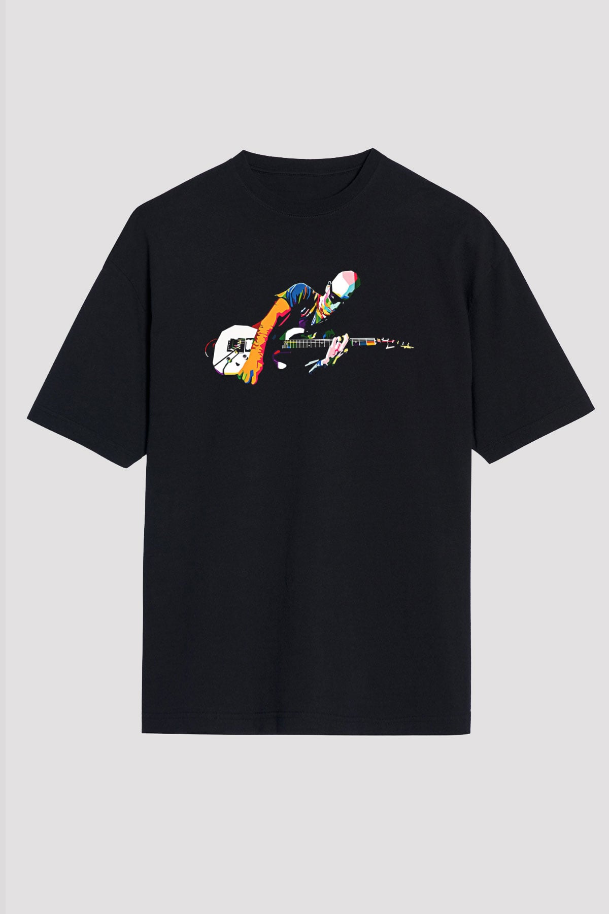 Joe Santriani Baskılı Unisex Siyah Oversize Tişört - Tshirt