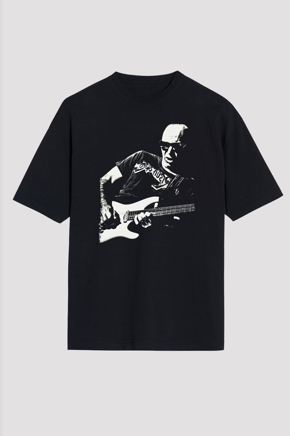 Joe Santriani Baskılı Unisex Siyah Oversize Tişört - Tshirt