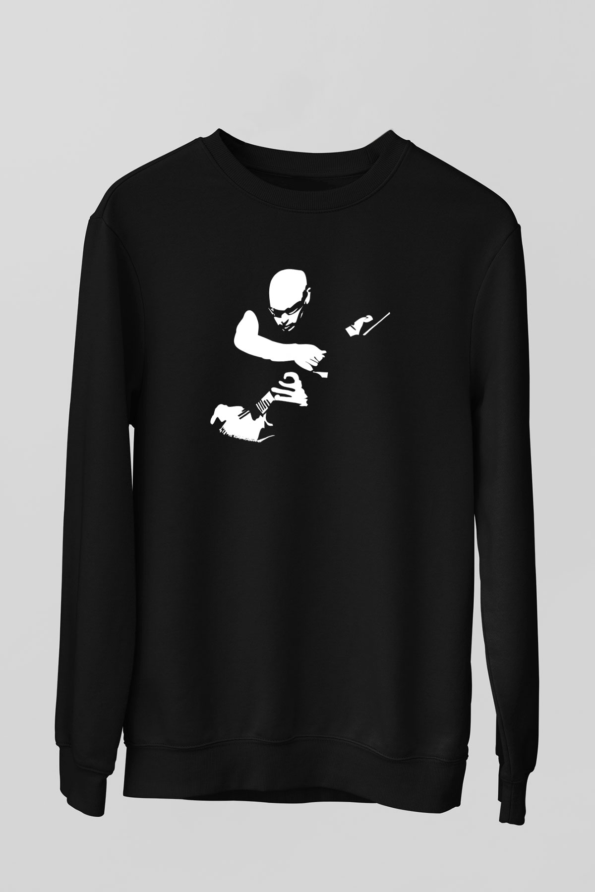 Joe Santriani Baskılı Unisex Siyah Sweatshirt