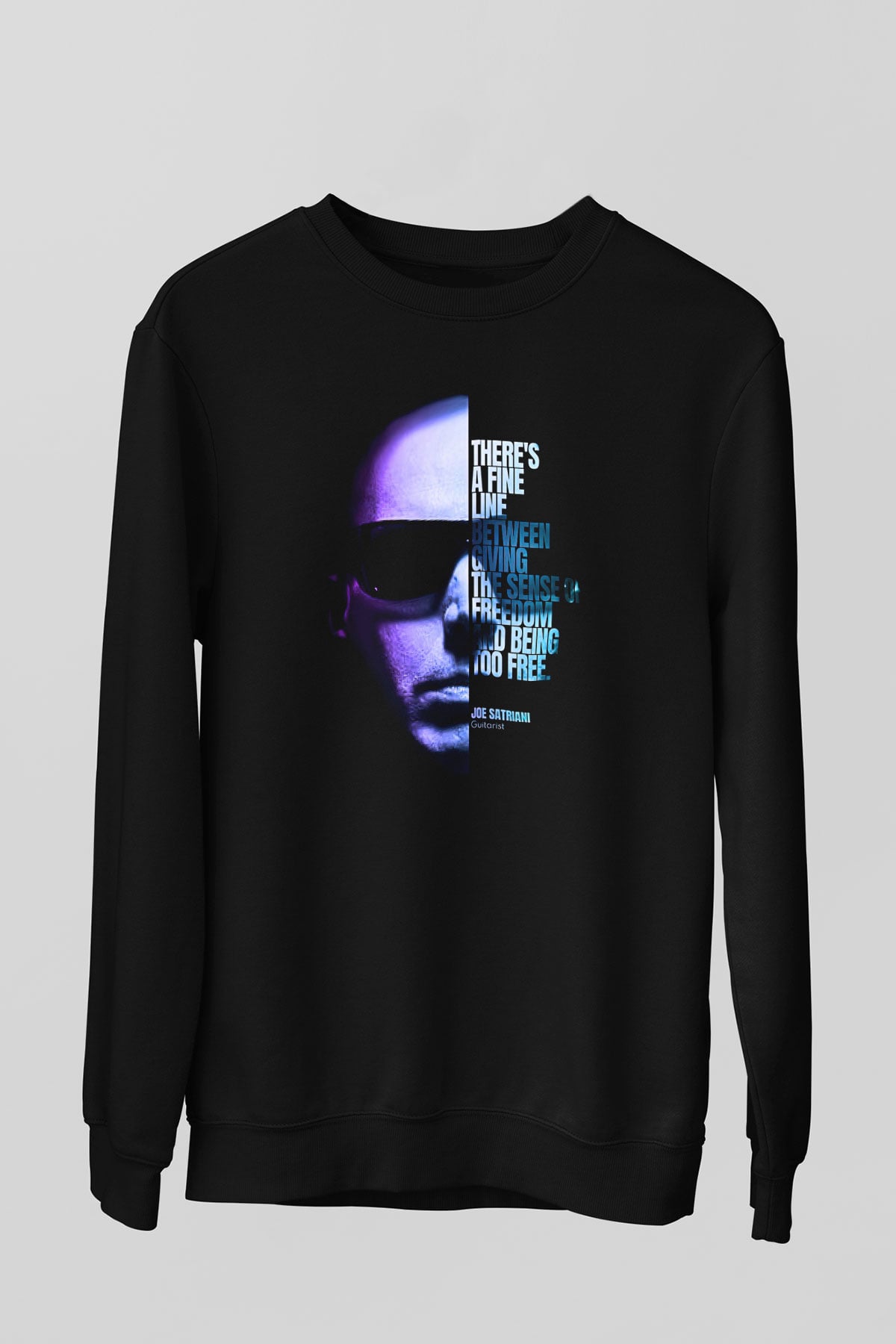 Joe Santriani Baskılı Unisex Siyah Sweatshirt
