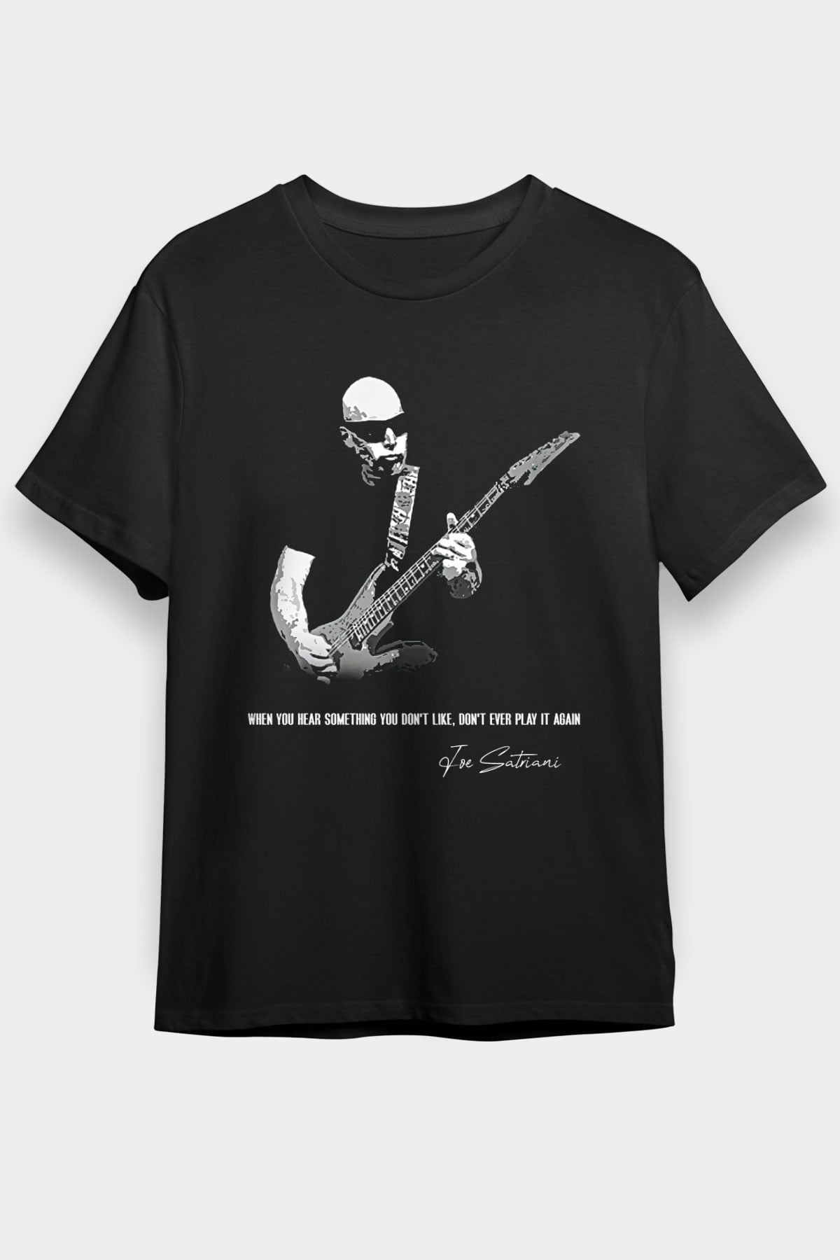 Joe Santriani Baskılı Unisex Siyah Tişört - Tshirt