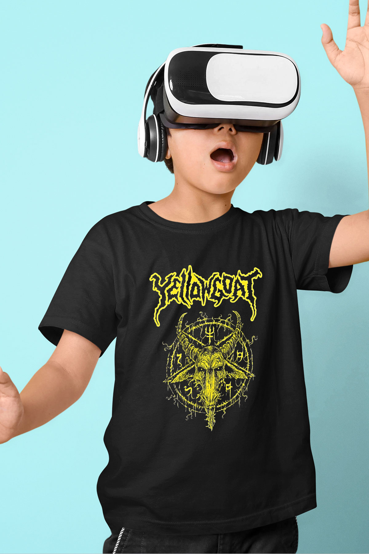 Joel Grind Baskılı Unisex Siyah Çocuk Tişört - Tshirt