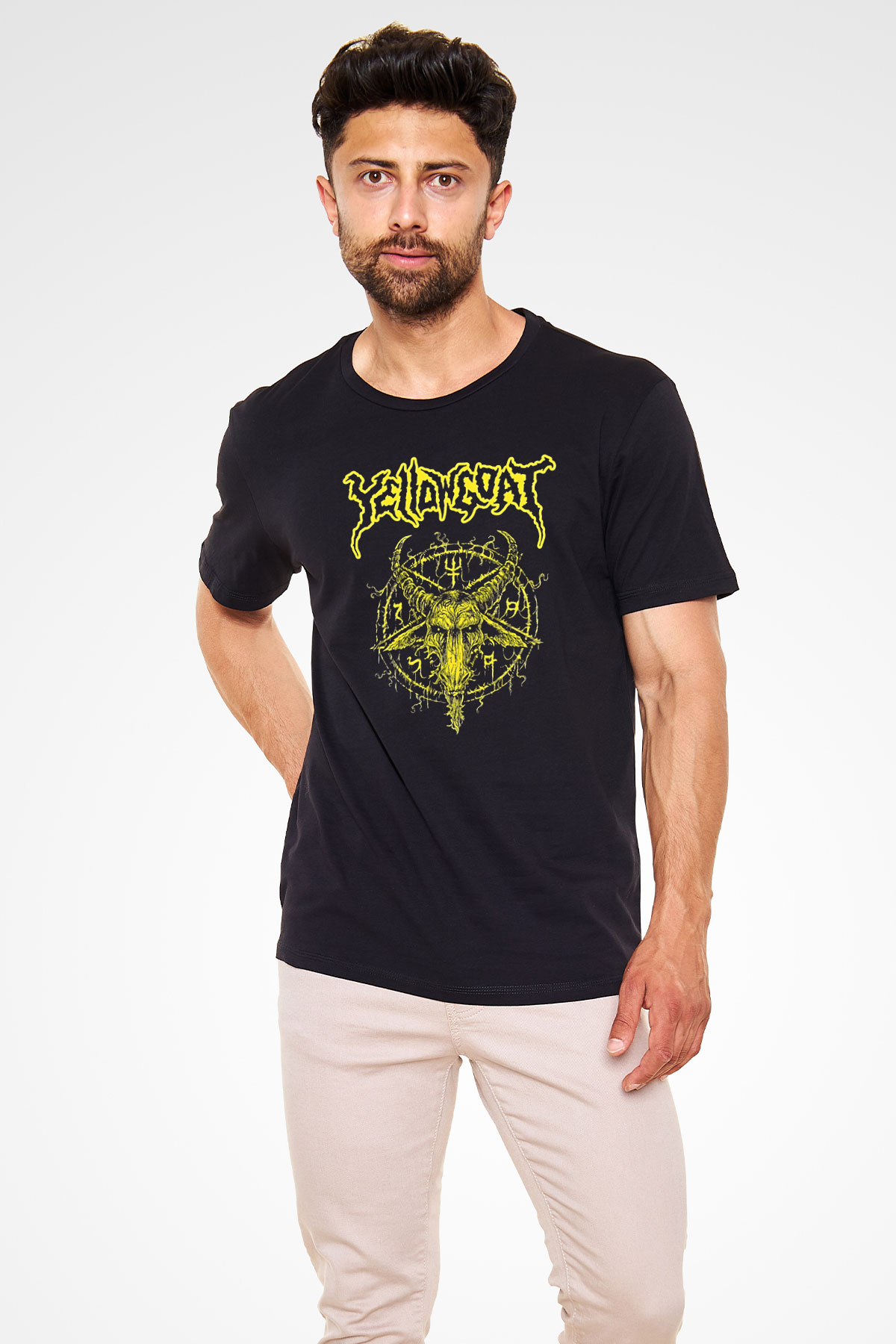 Joel Grind Baskılı Unisex Siyah Tişört - Tshirt
