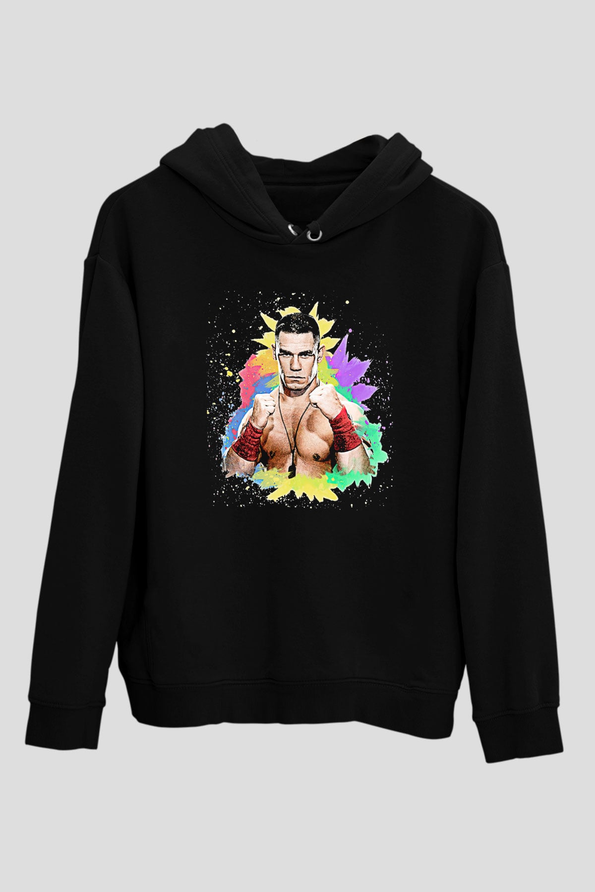 John Cena Baskılı Unisex Siyah Hoodie