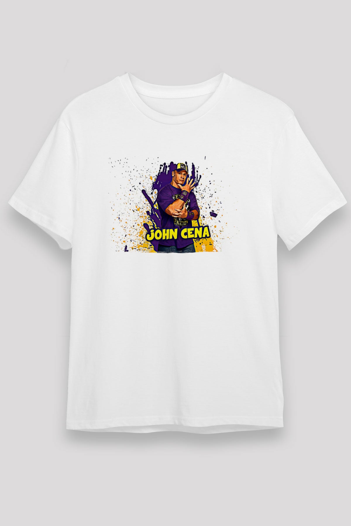 John Cena Unisex Baskılı Beyaz Tişört - Tshirt