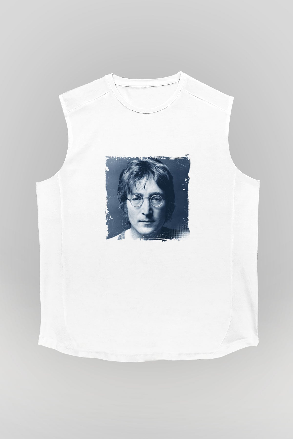 John Lennon Unisex Baskılı Beyaz Kolsuz Tişört