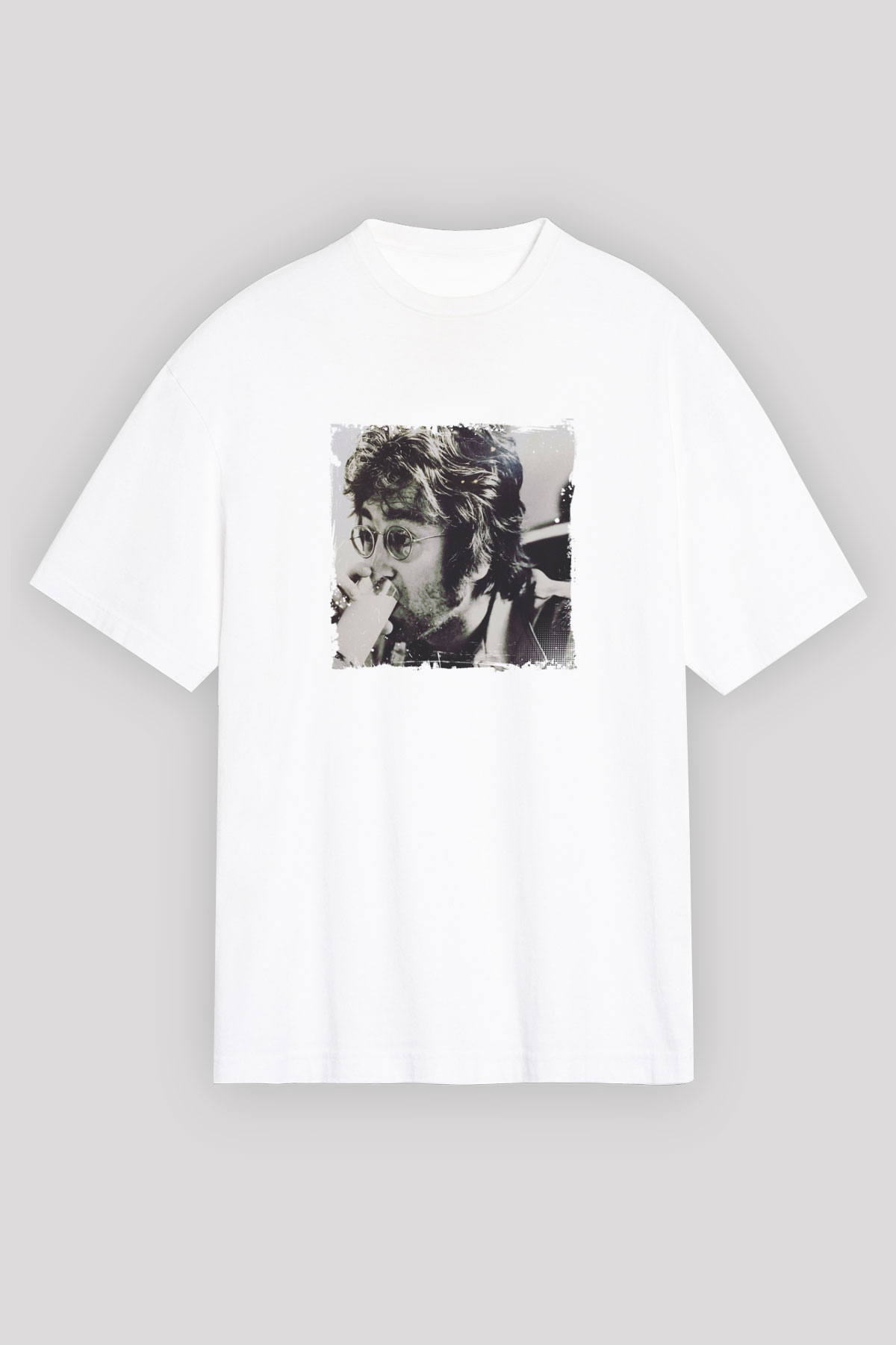 John Lennon Unisex Baskılı Beyaz Tişört