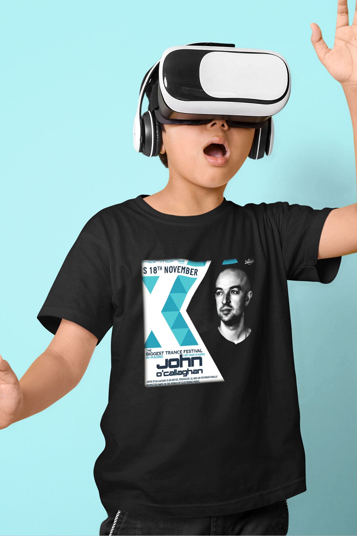 John O'callaghan Baskılı Siyah Unisex Çocuk Tişört