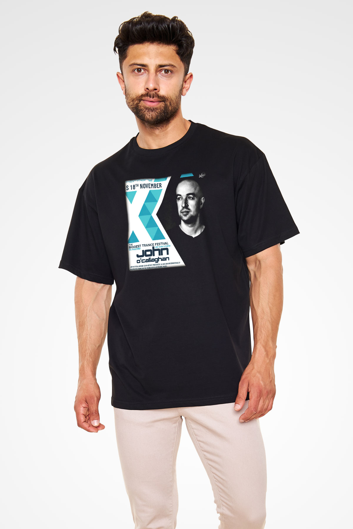 John O'callaghan Siyah Unisex Oversize Tişört T-Shirt