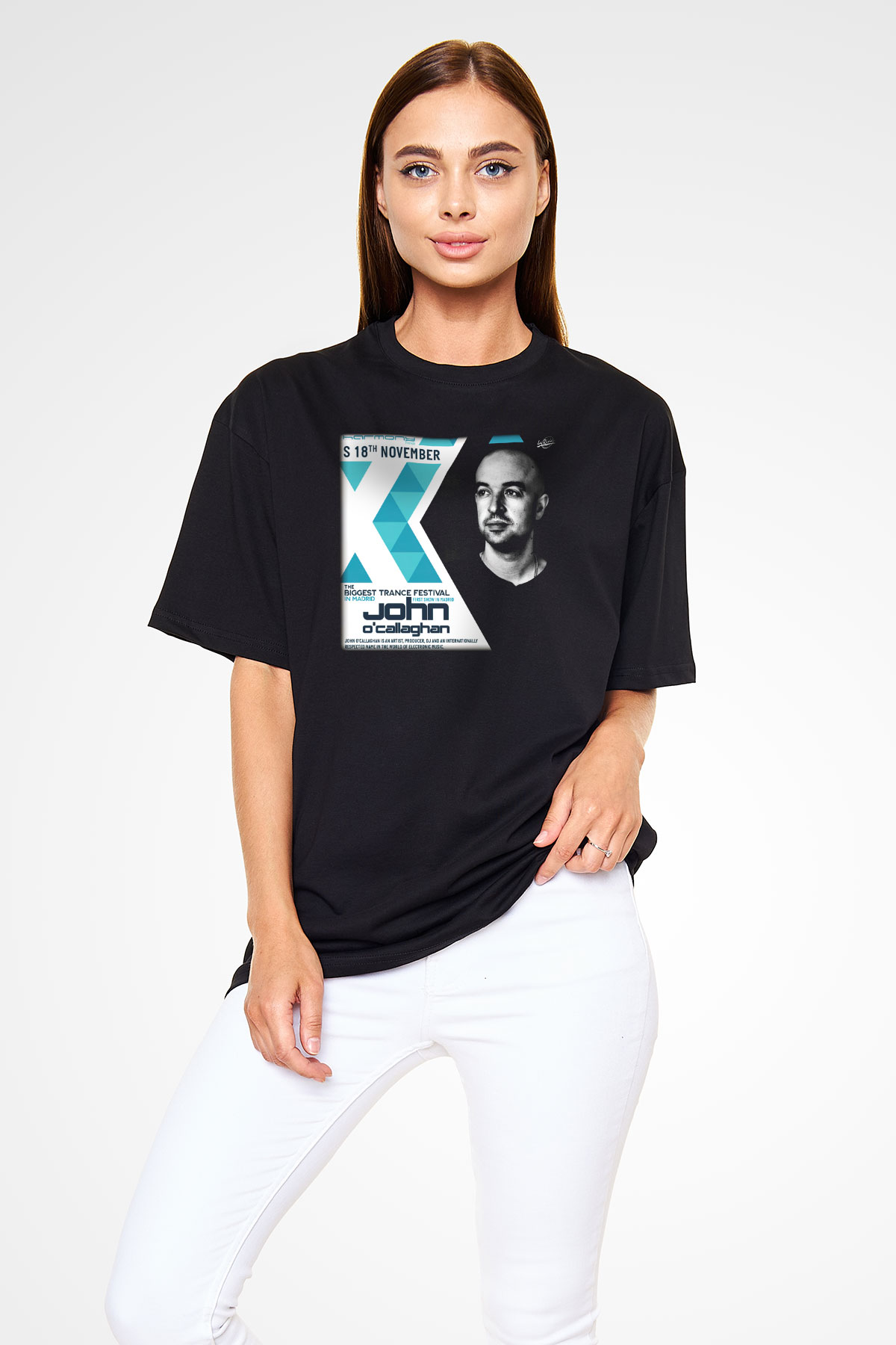 John O'callaghan Siyah Unisex Oversize Tişört T-Shirt