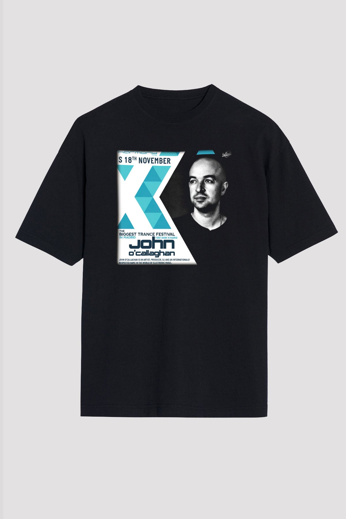 John O'callaghan Siyah Unisex Oversize Tişört T-Shirt