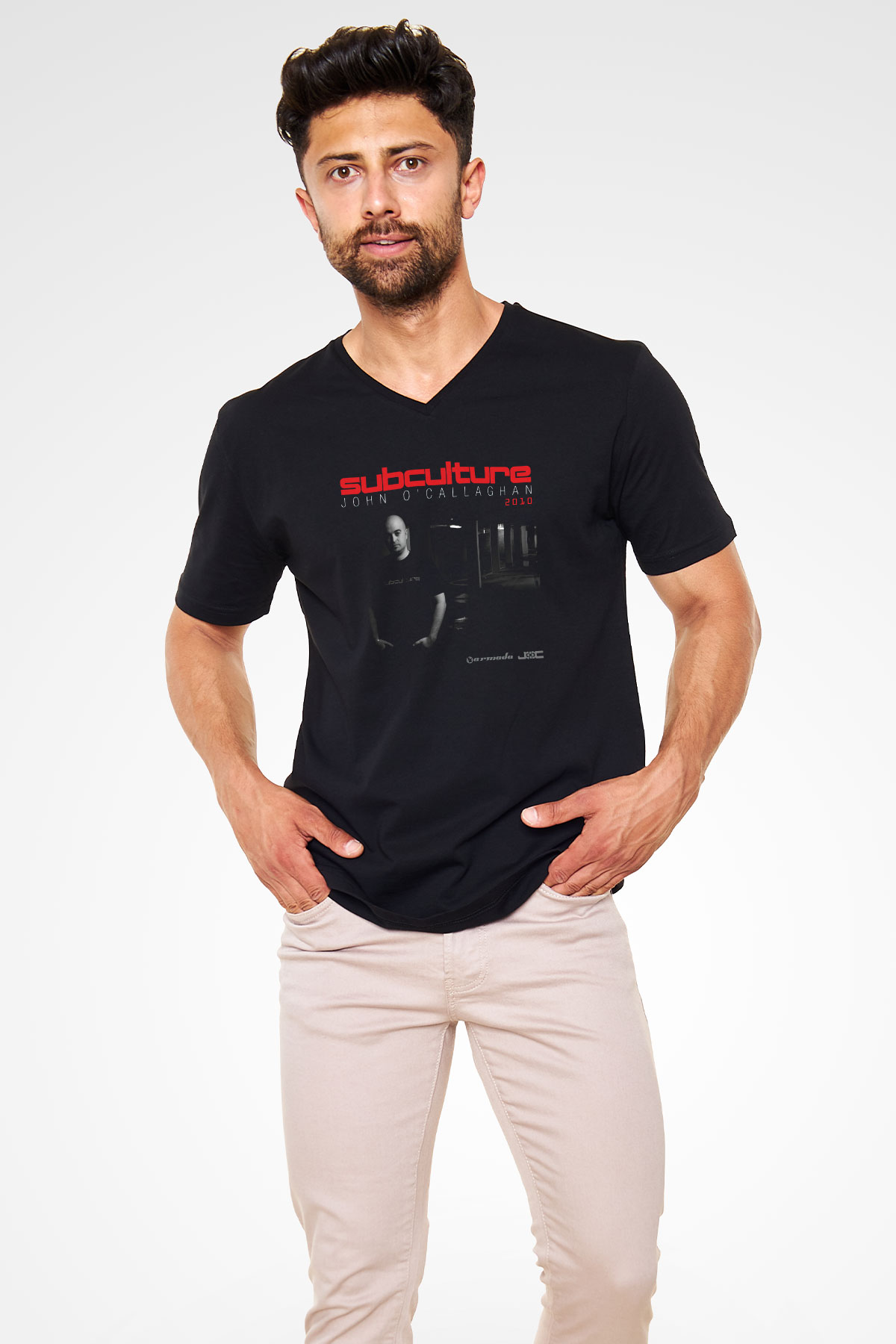 John O'callaghan Siyah Unisex V Yaka Tişört