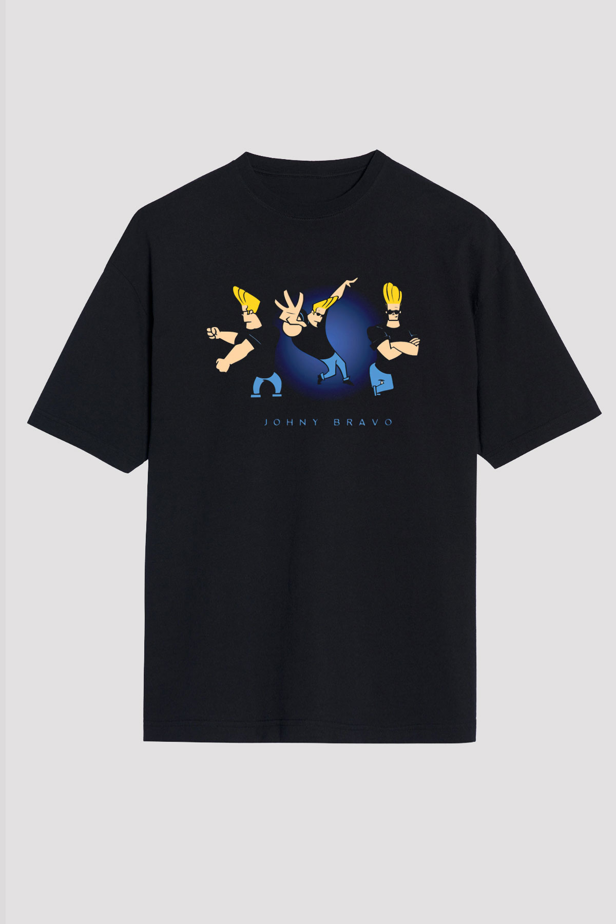 Johnny Bravo Siyah Unisex Tişört T-Shirt