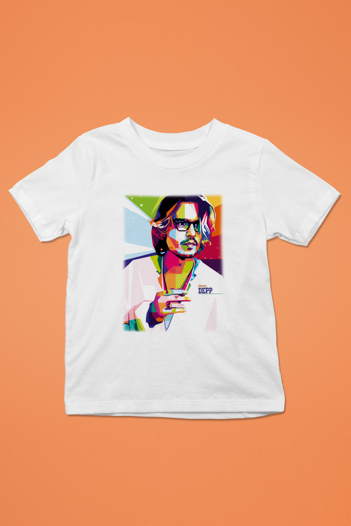 Johnny Depp Baskılı Beyaz Unisex Çocuk Tişört