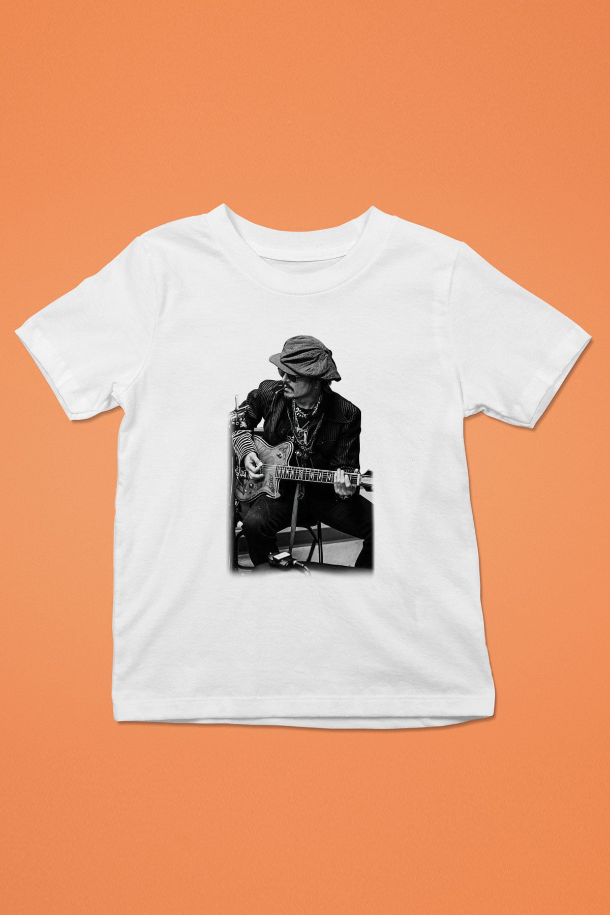 Johnny Depp Baskılı Beyaz Unisex Çocuk Tişört