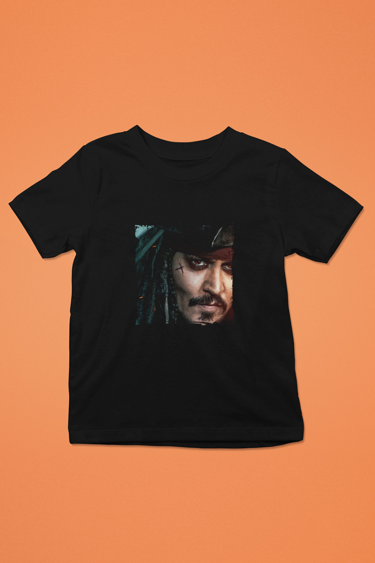 Johnny Depp Baskılı Unisex Siyah Çocuk Tişört