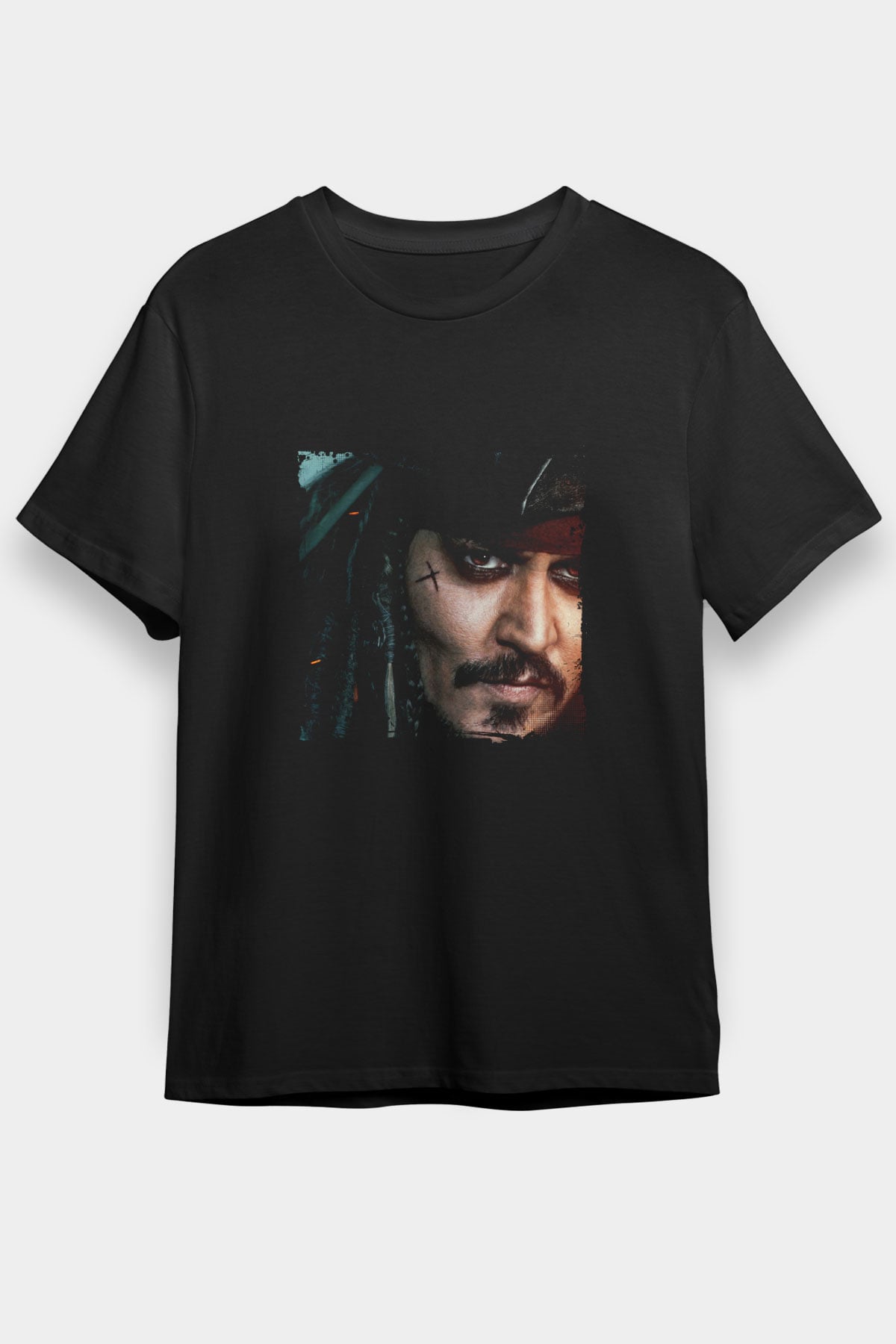 Johnny Depp Baskılı Unisex Siyah Tişört