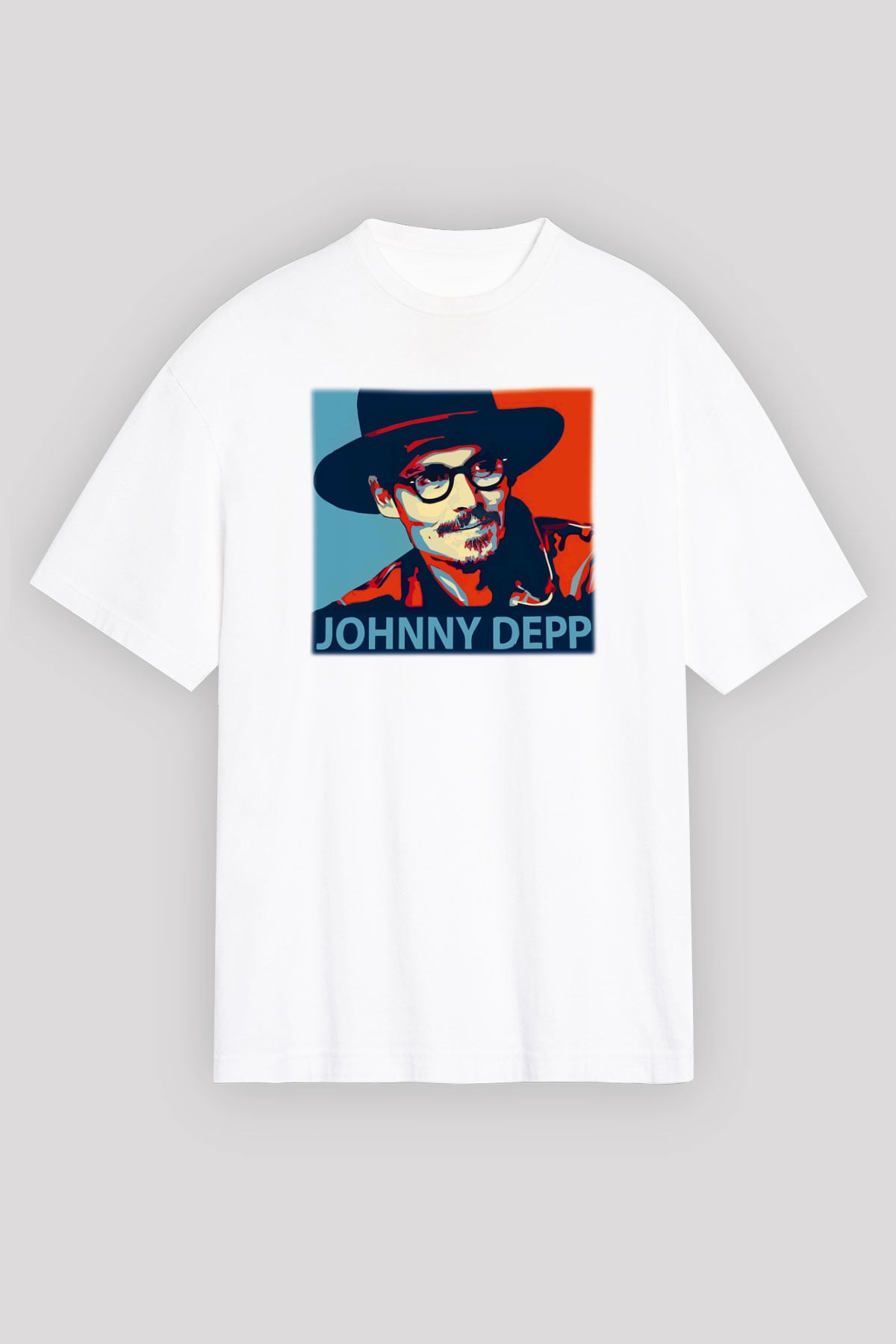 Johnny Depp Beyaz Unisex Oversize Tişört T-Shirt