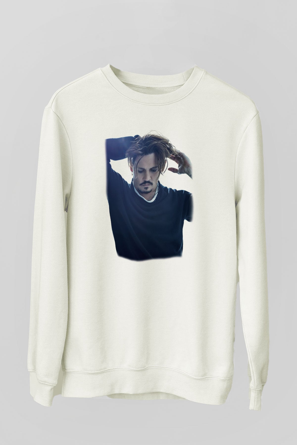 Johnny Depp Beyaz Unisex Sweatshirt