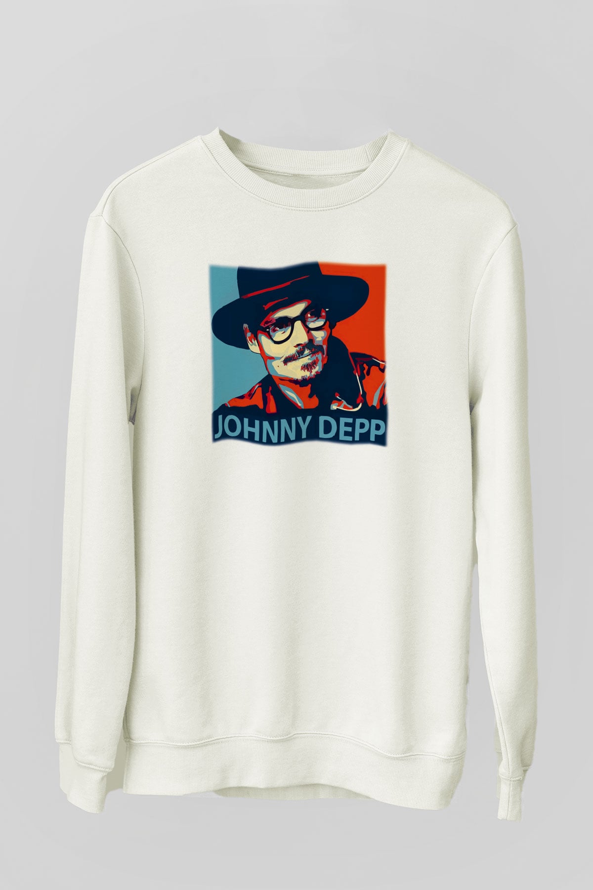Johnny Depp Beyaz Unisex Sweatshirt