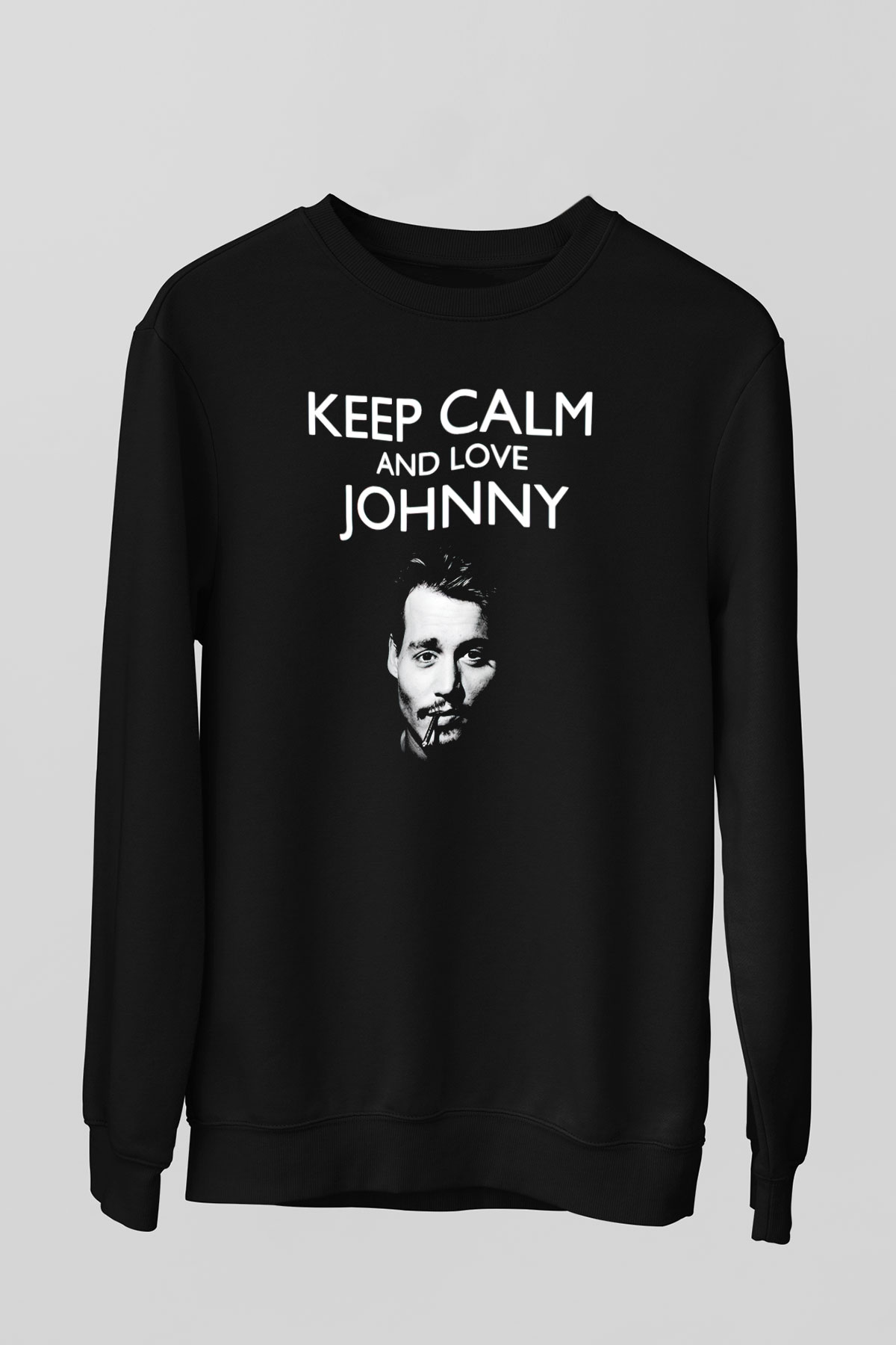 Johnny Depp Siyah Unisex Sweatshirt