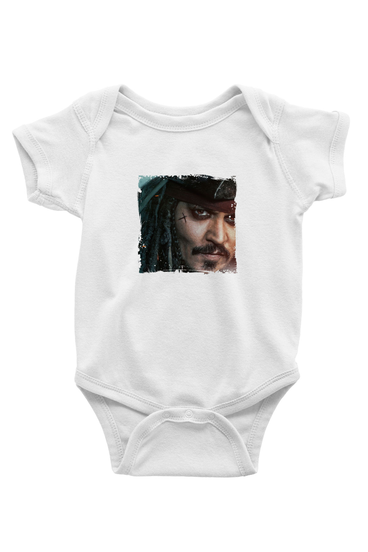 Johnny Depp Unisex Baskılı Beyaz Bebek Body - Zıbın