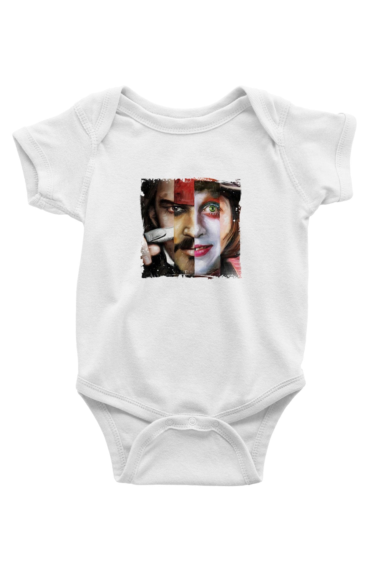 Johnny Depp Unisex Baskılı Beyaz Bebek Body - Zıbın