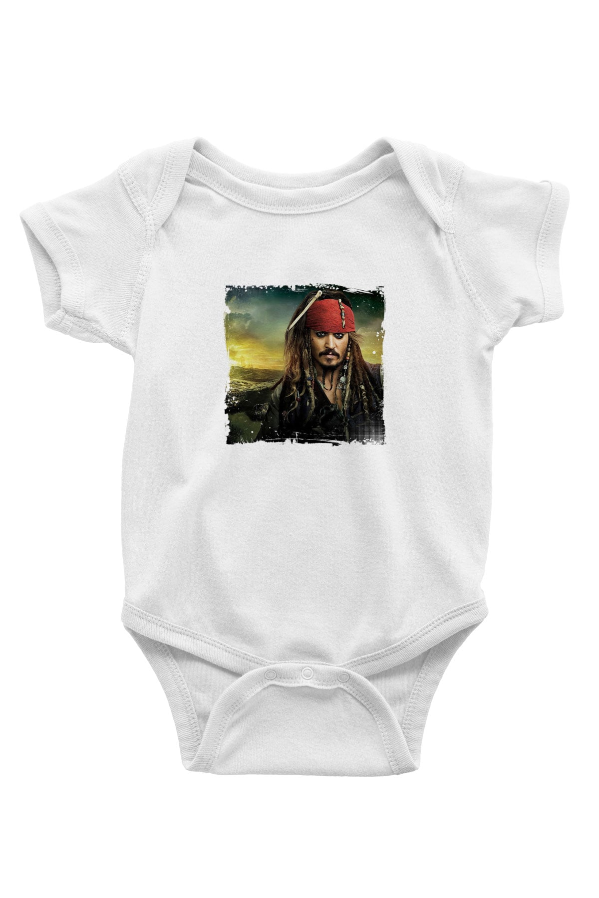Johnny Depp Unisex Baskılı Beyaz Bebek Body - Zıbın