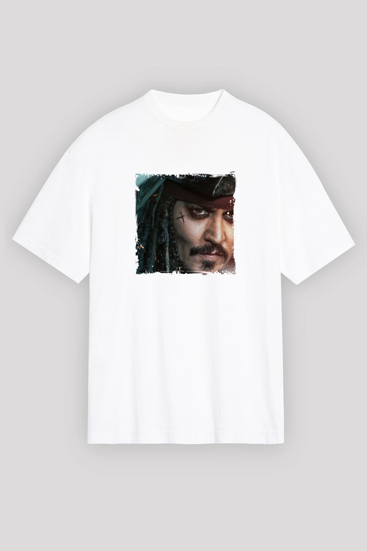 Johnny Depp Unisex Baskılı Beyaz Tişört