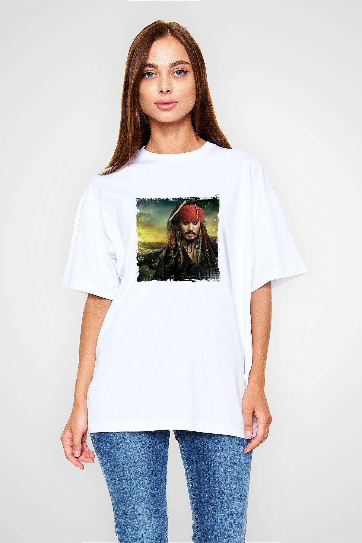 Johnny Depp Unisex Baskılı Beyaz Tişört