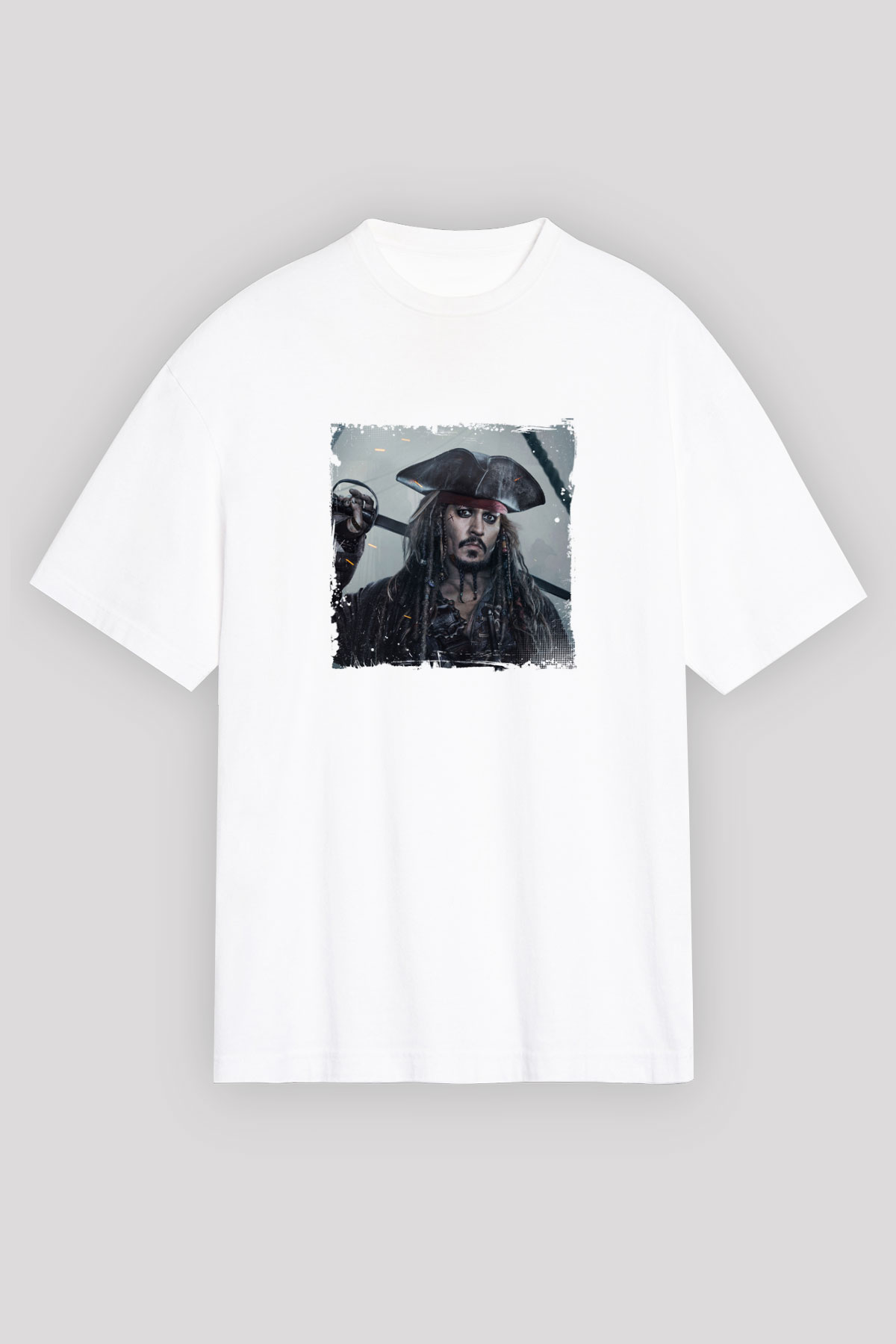 Johnny Depp Unisex Baskılı Beyaz Tişört