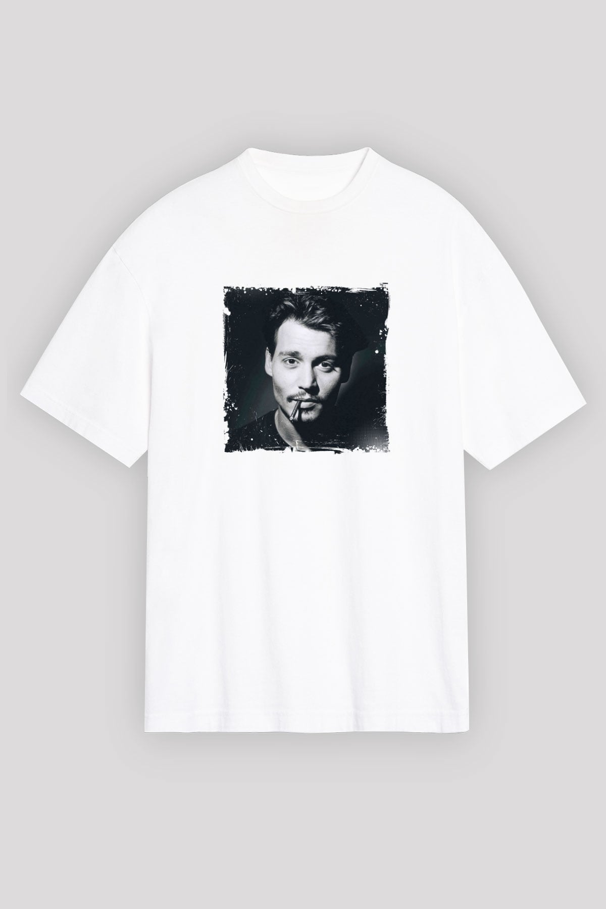 Johnny Depp Unisex Baskılı Beyaz Tişört