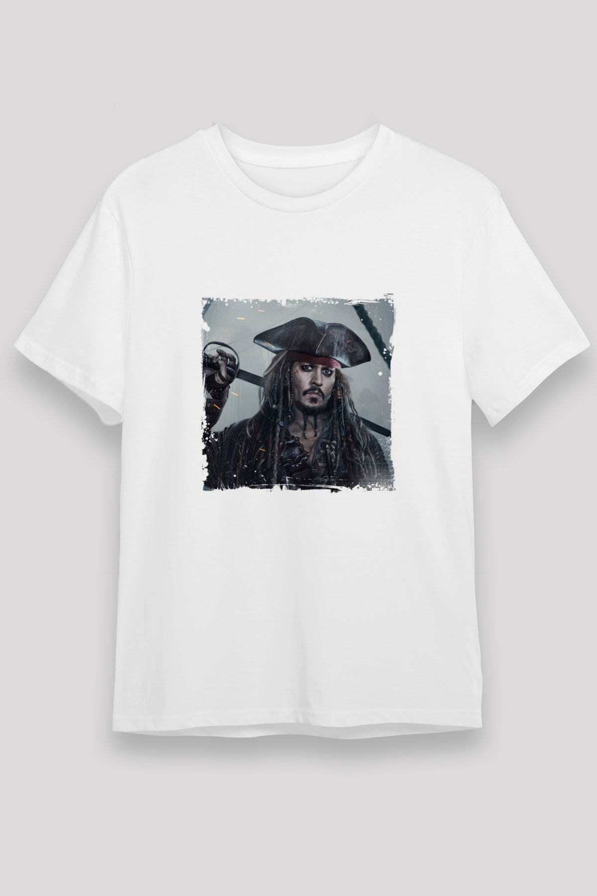 Johnny Depp Unisex Baskılı Beyaz Tişört