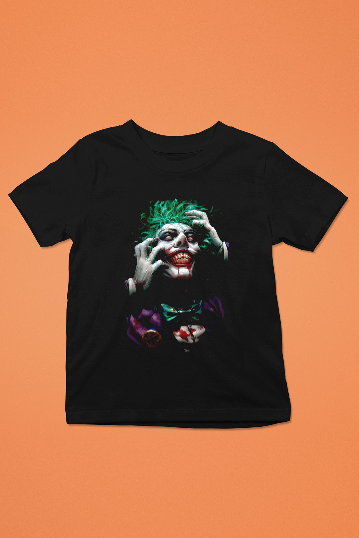 Joker Baskılı Unisex Siyah  Çocuk Tişört