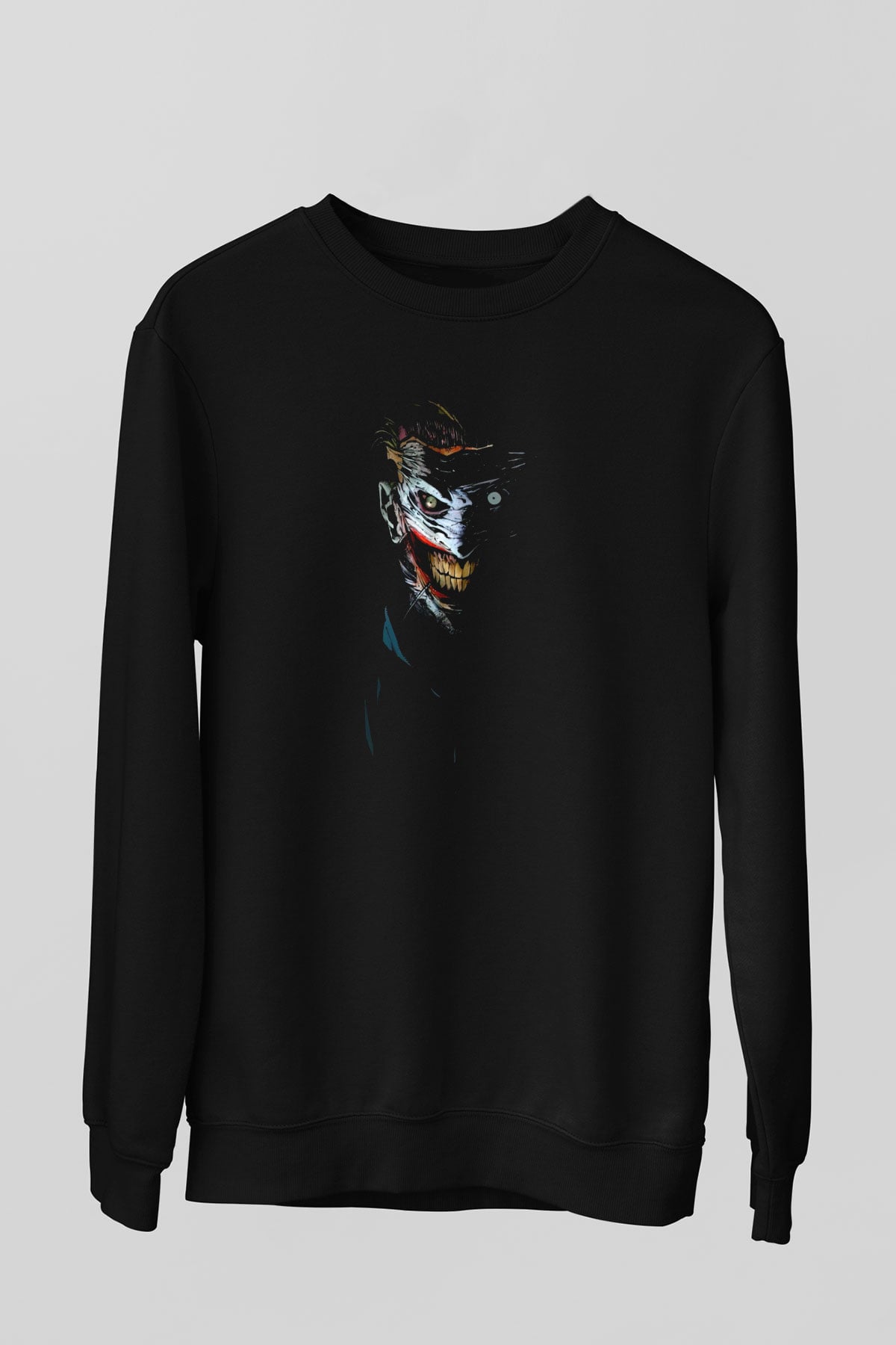Joker Baskılı Unisex Siyah  Sweatshirt