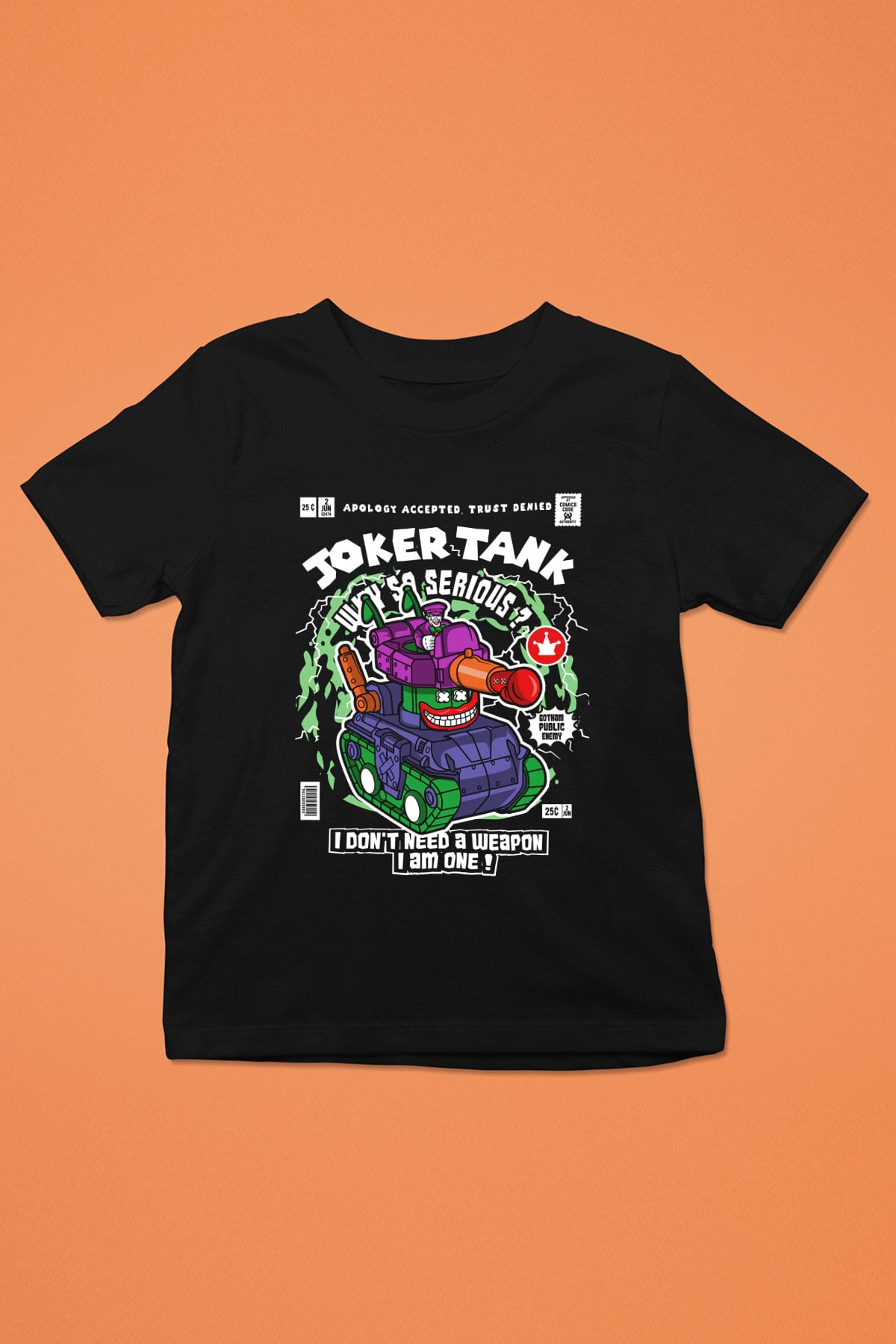 Joker Tank Baskılı Unisex Siyah Çocuk Tişört