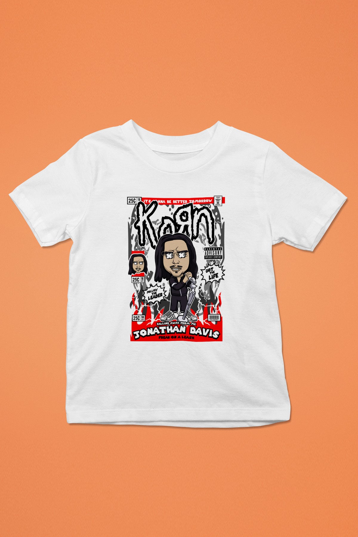 Jonathan Davis KoRn  Baskılı Unisex Beyaz Çocuk Tişört