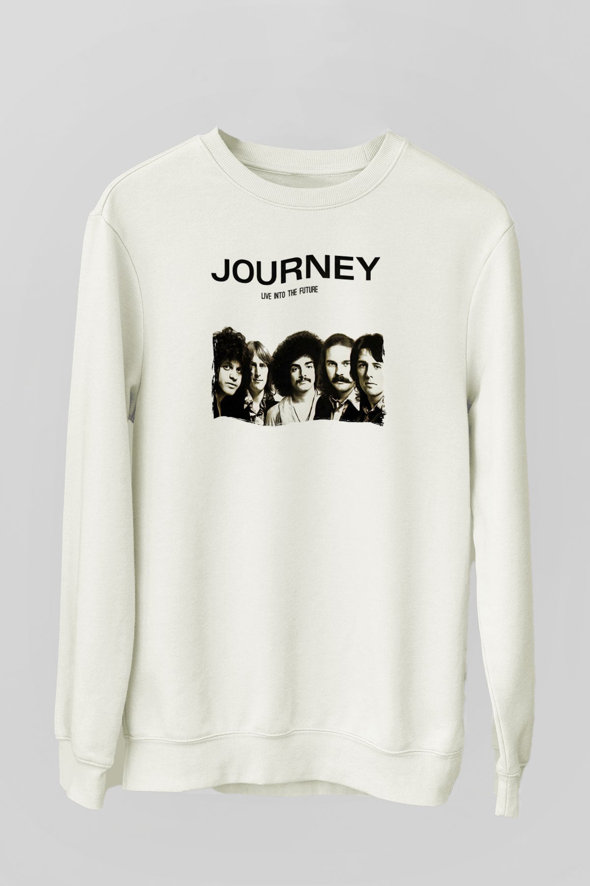 Journey Baskılı Beyaz Unisex Sweatshirt