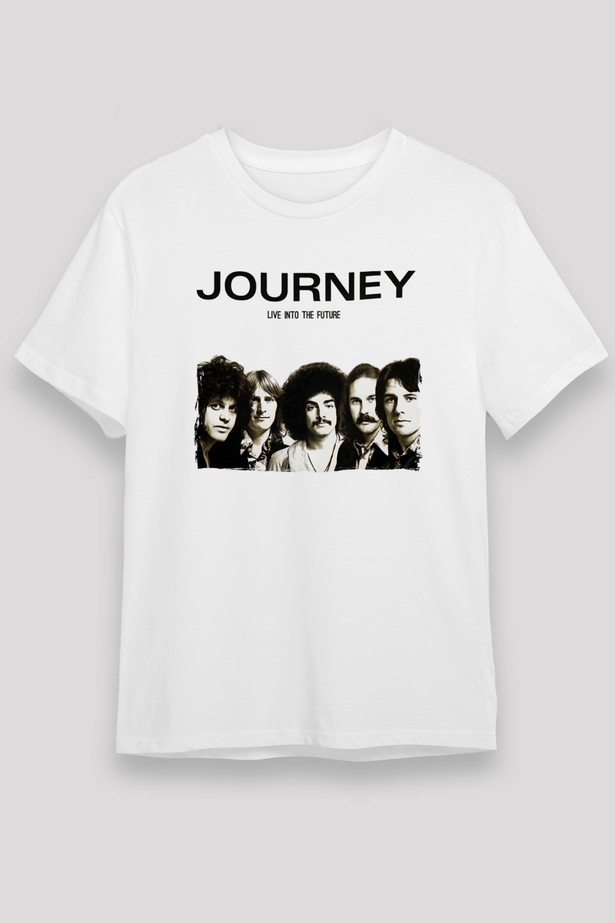 Journey Baskılı Unisex Beyaz Tişört - Tshirt