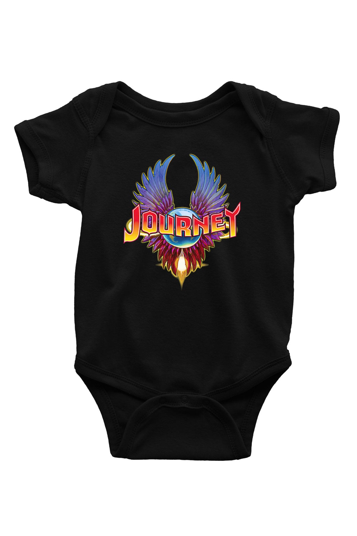 Journey Baskılı Unisex Siyah Bebek Body - Zıbın