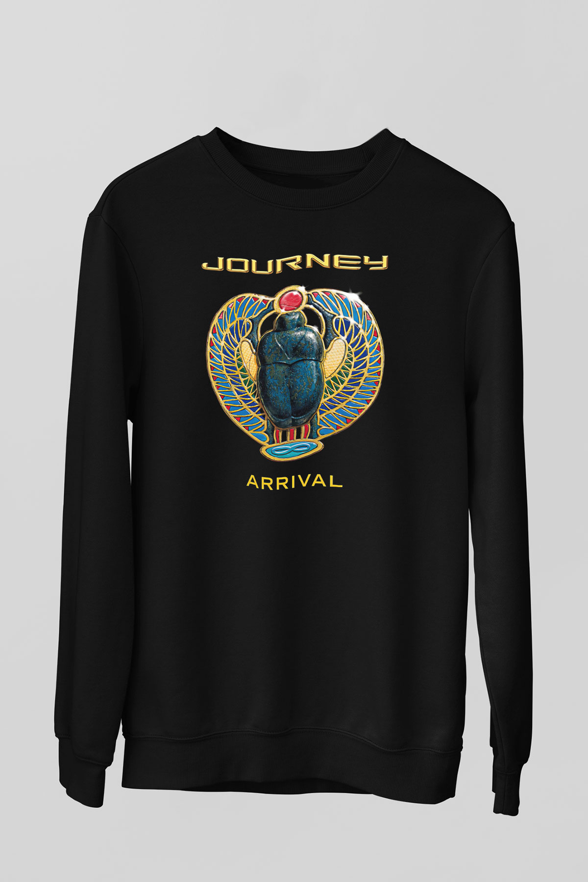 Journey Baskılı Unisex Siyah Sweatshirt