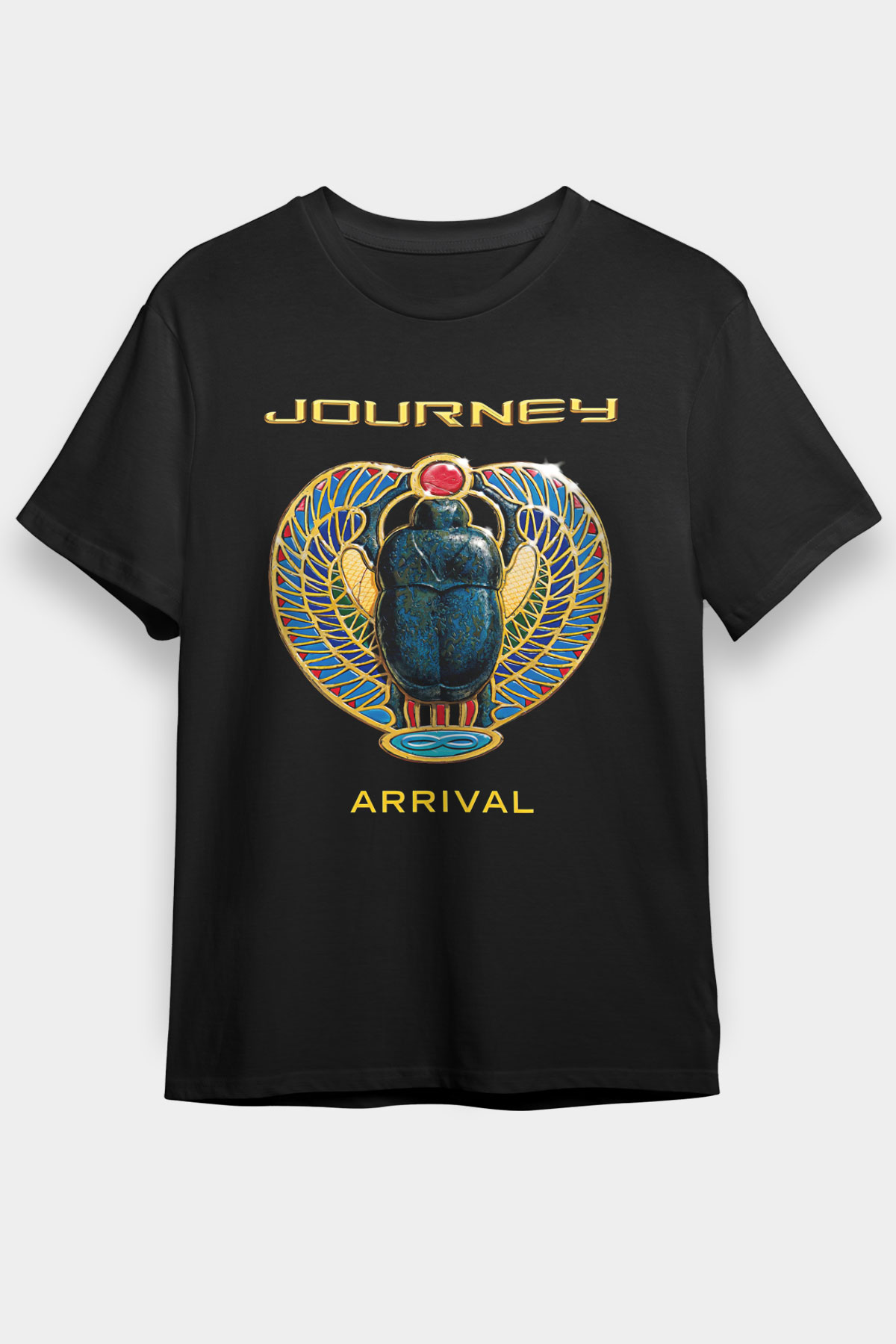 Journey Baskılı Unisex Siyah Tişört - Tshirt