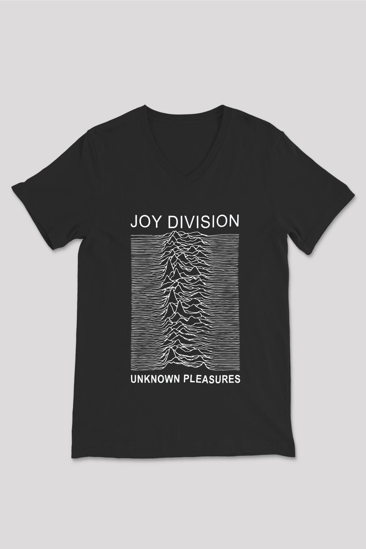 Joy Division Siyah Unisex V Yaka Tişört T-Shirt