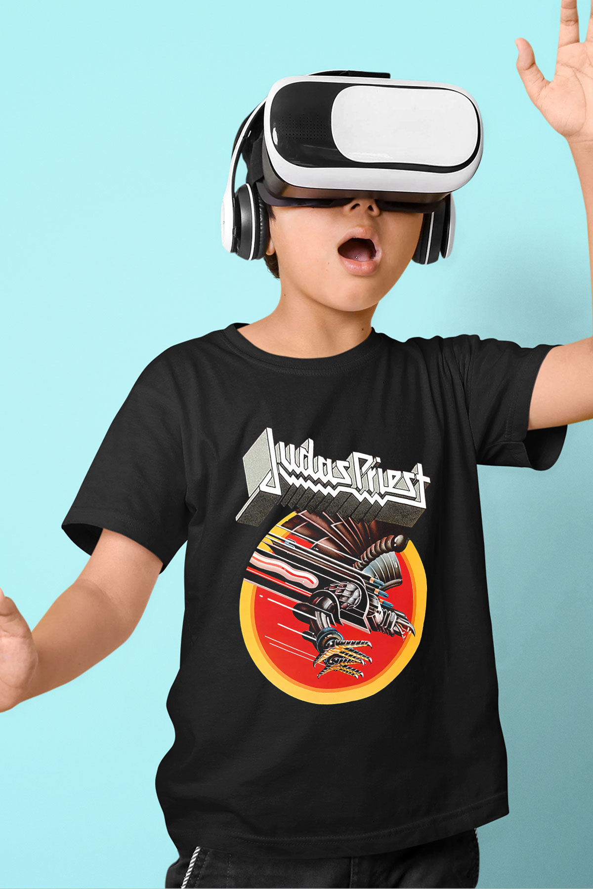 Judas Priest Baskılı Siyah Unisex Çocuk Tişört