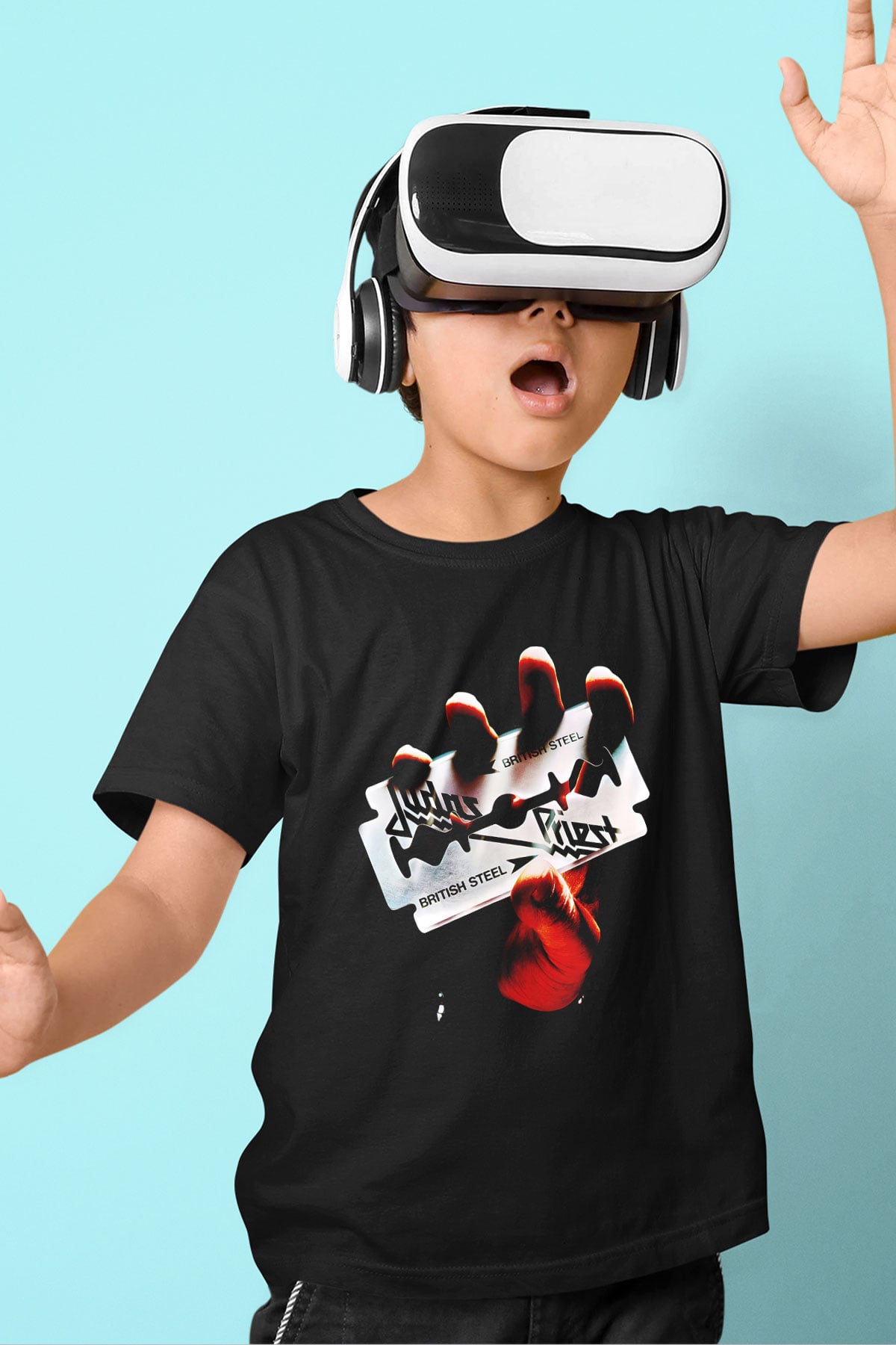 Judas Priest Baskılı Siyah Unisex Çocuk Tişört