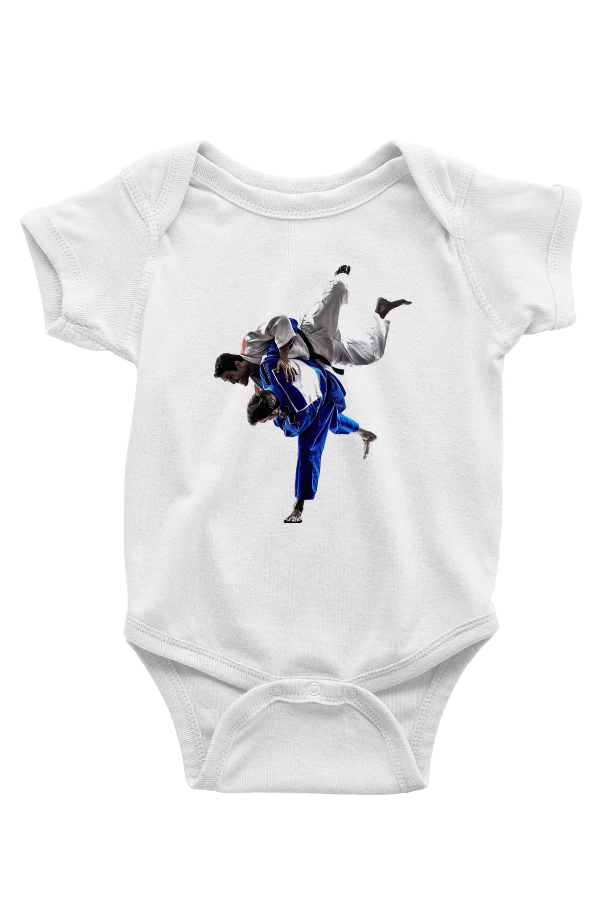 Judo Baskılı Beyaz Unisex Bebek Body - Zıbın