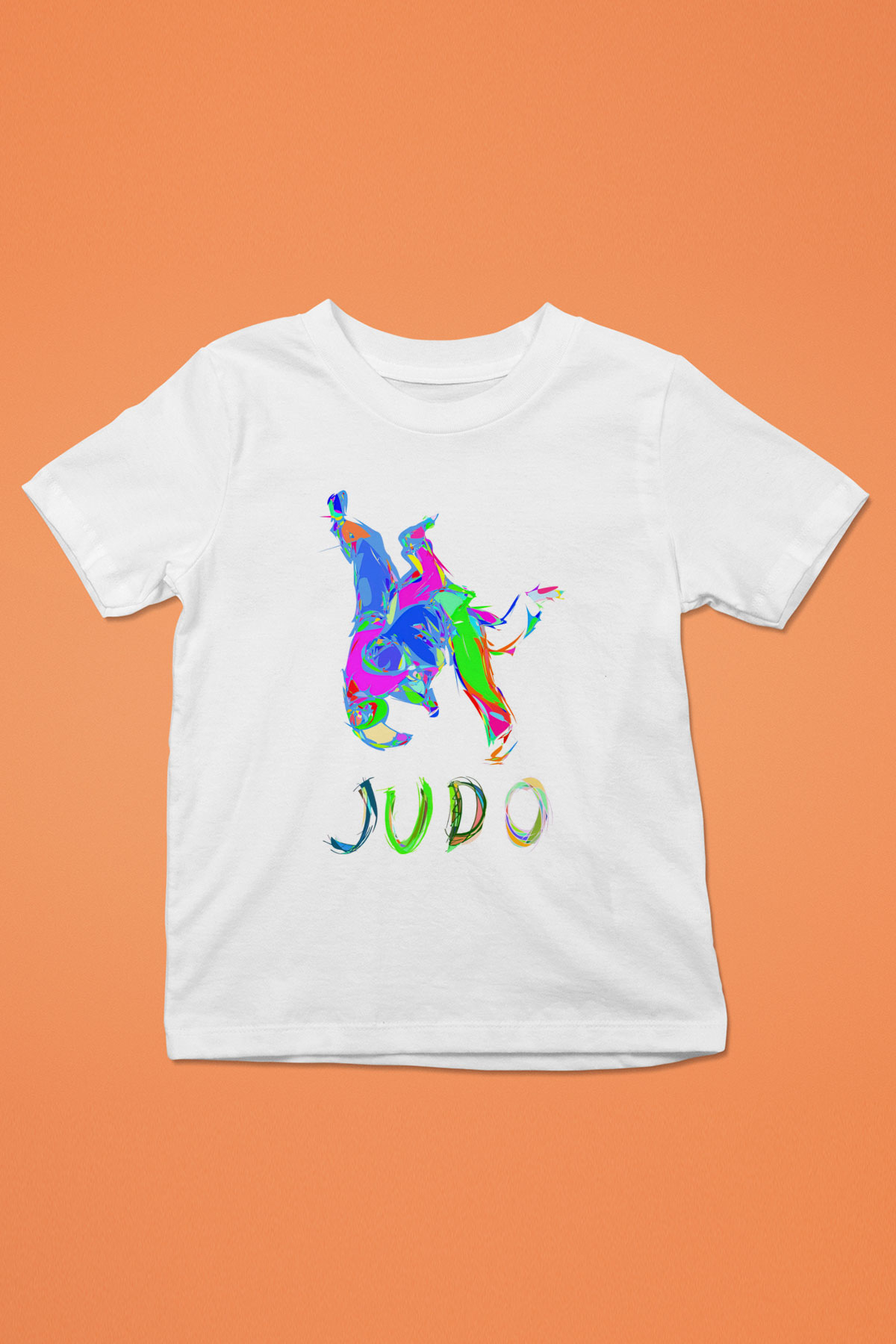 Judo Baskılı Beyaz Unisex Çocuk Tişört