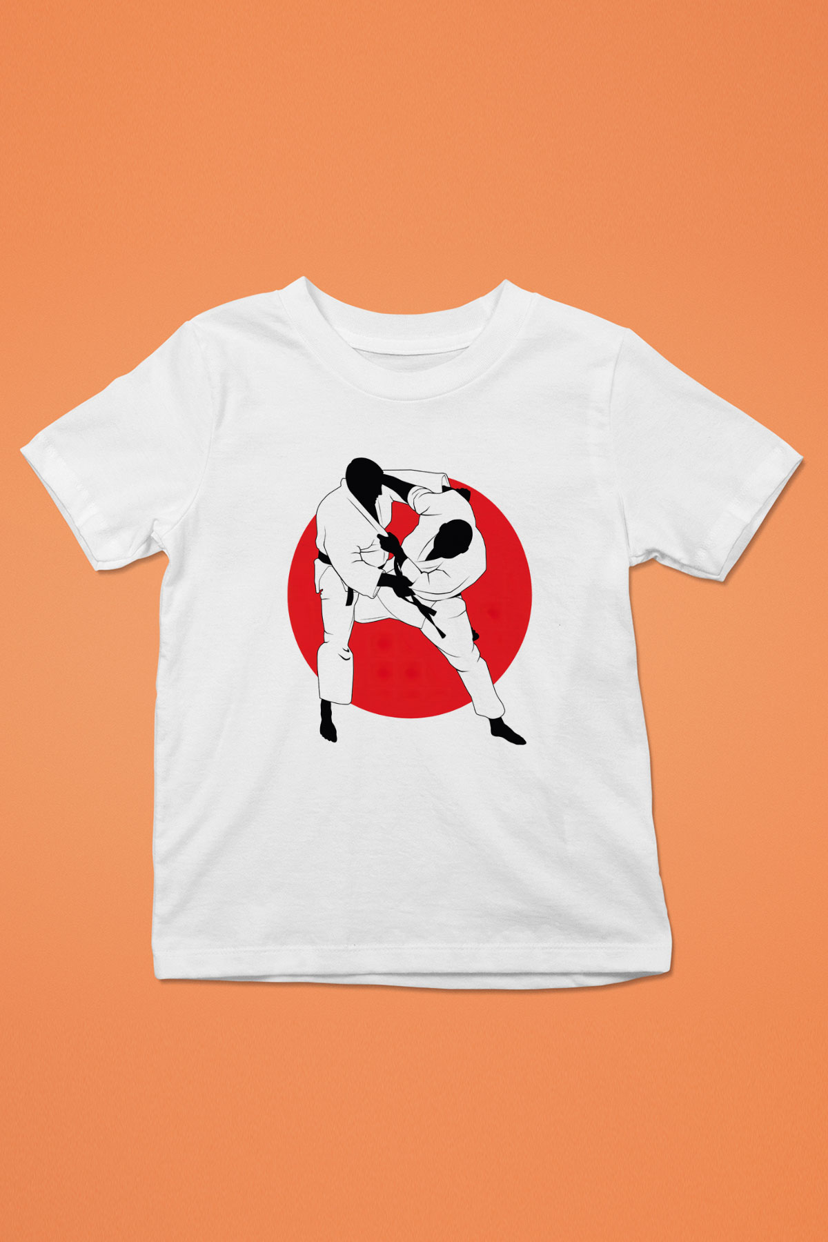 Judo Baskılı Beyaz Unisex Çocuk Tişört