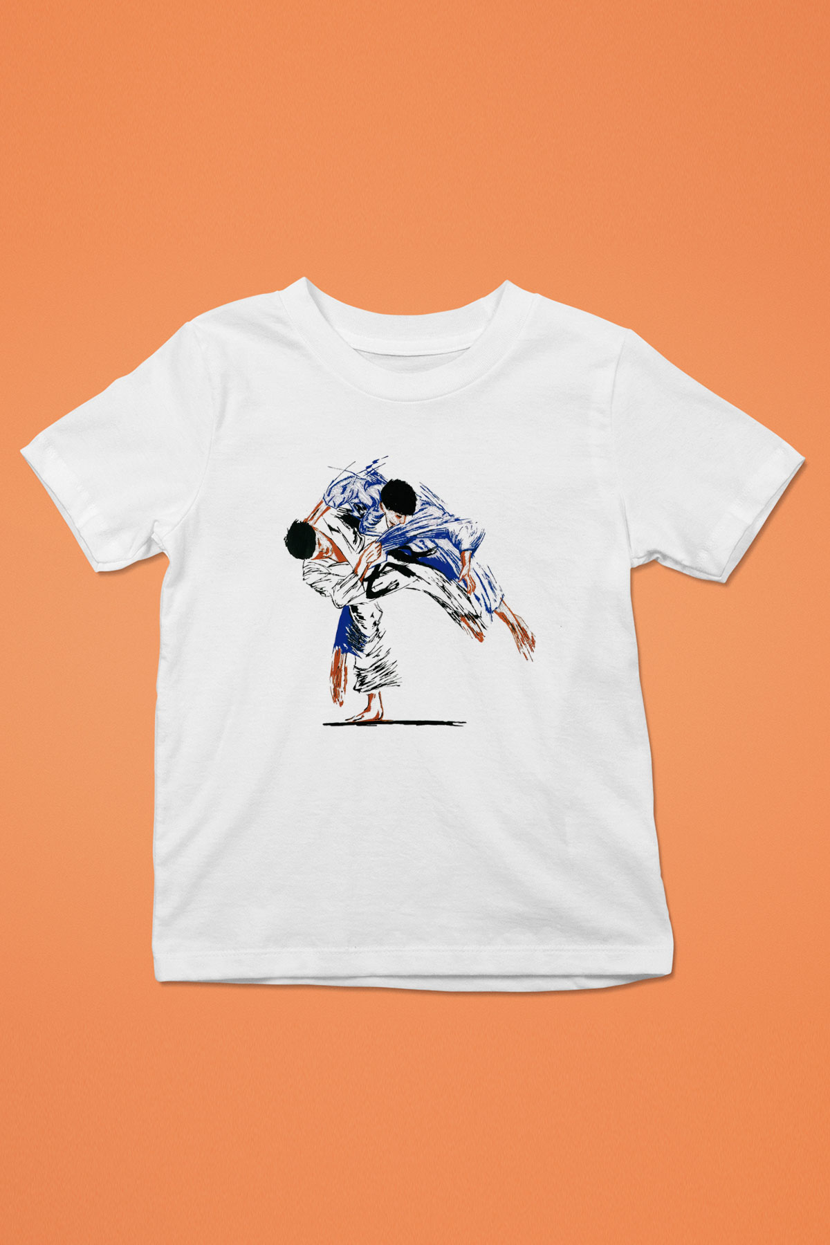 Judo Baskılı Beyaz Unisex Çocuk Tişört