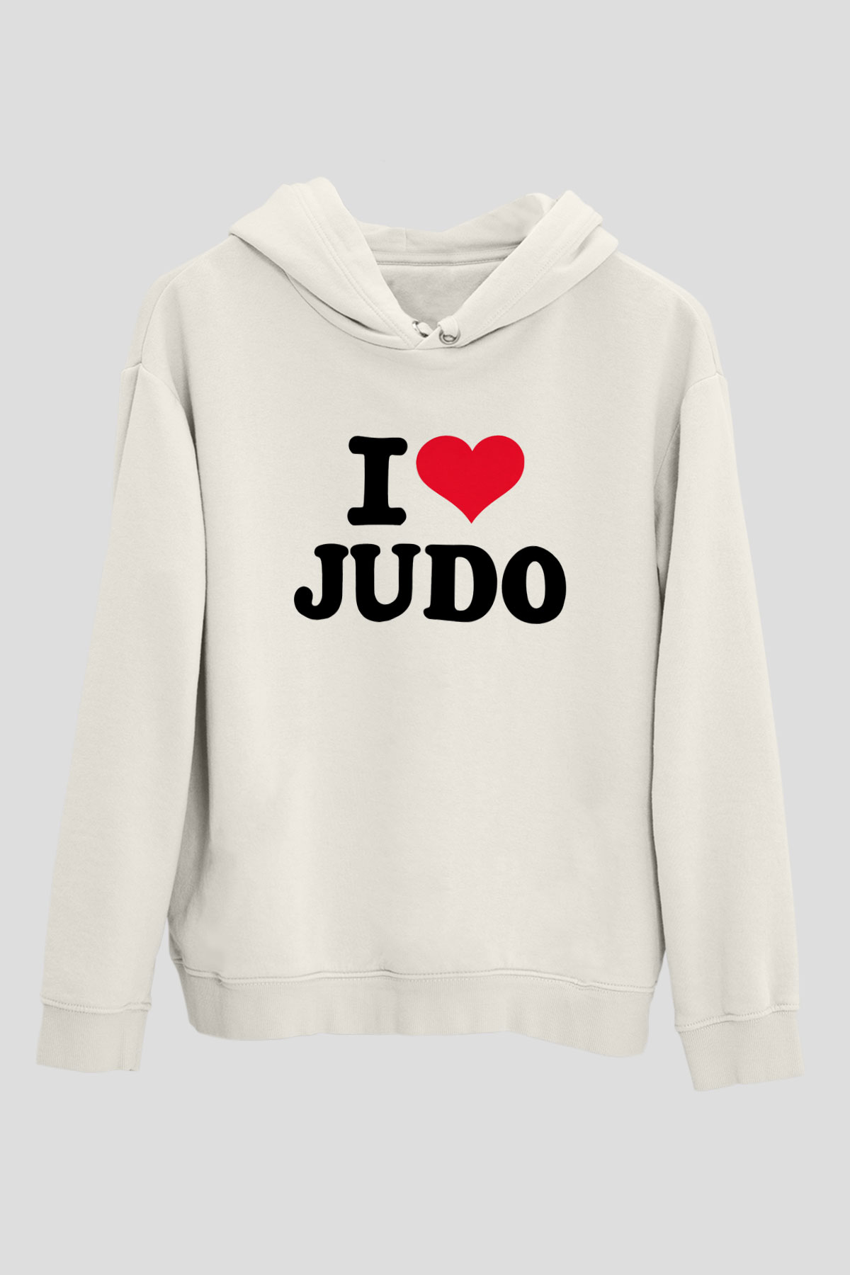 Judo Beyaz Unisex Kapüşonlu Sweatshirt